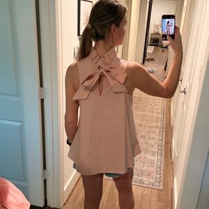 Mazik Sleeveless Bow-Back Camisole in Blush Pink